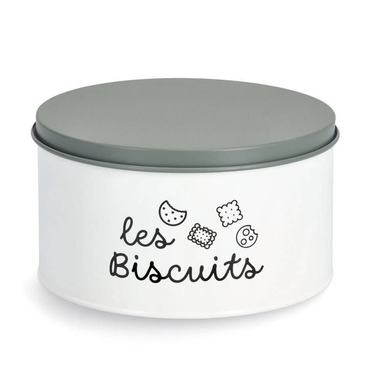 Storage jar "Les Biscuits", 3000 ml, metal, white/ for wholesale by Zeller Present