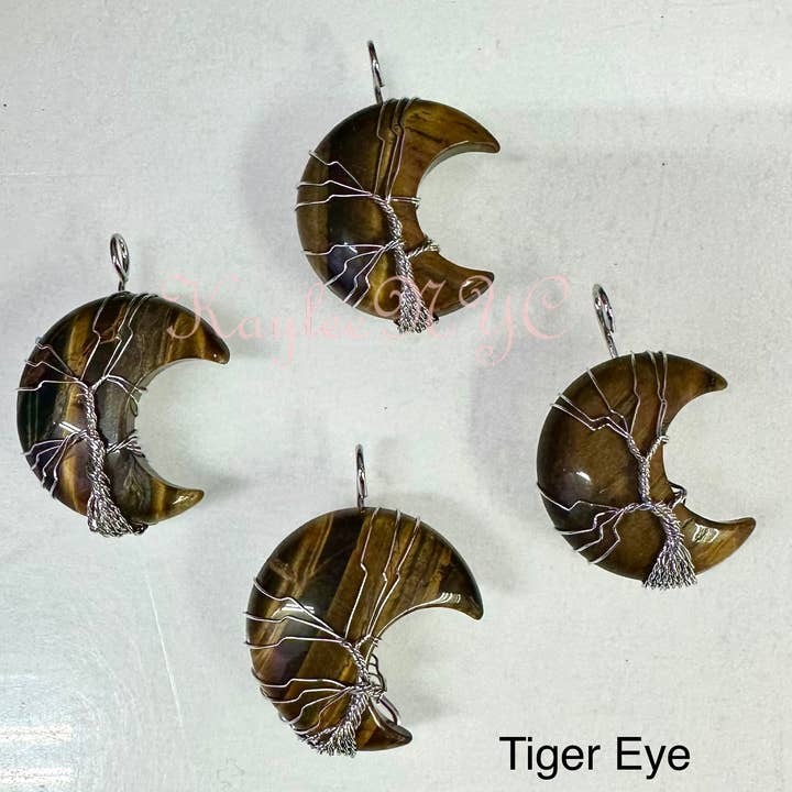 KayleeNYC - Wholesale Individual Charm/Pendant - Hand Wrapped Crystal Moon Pendant