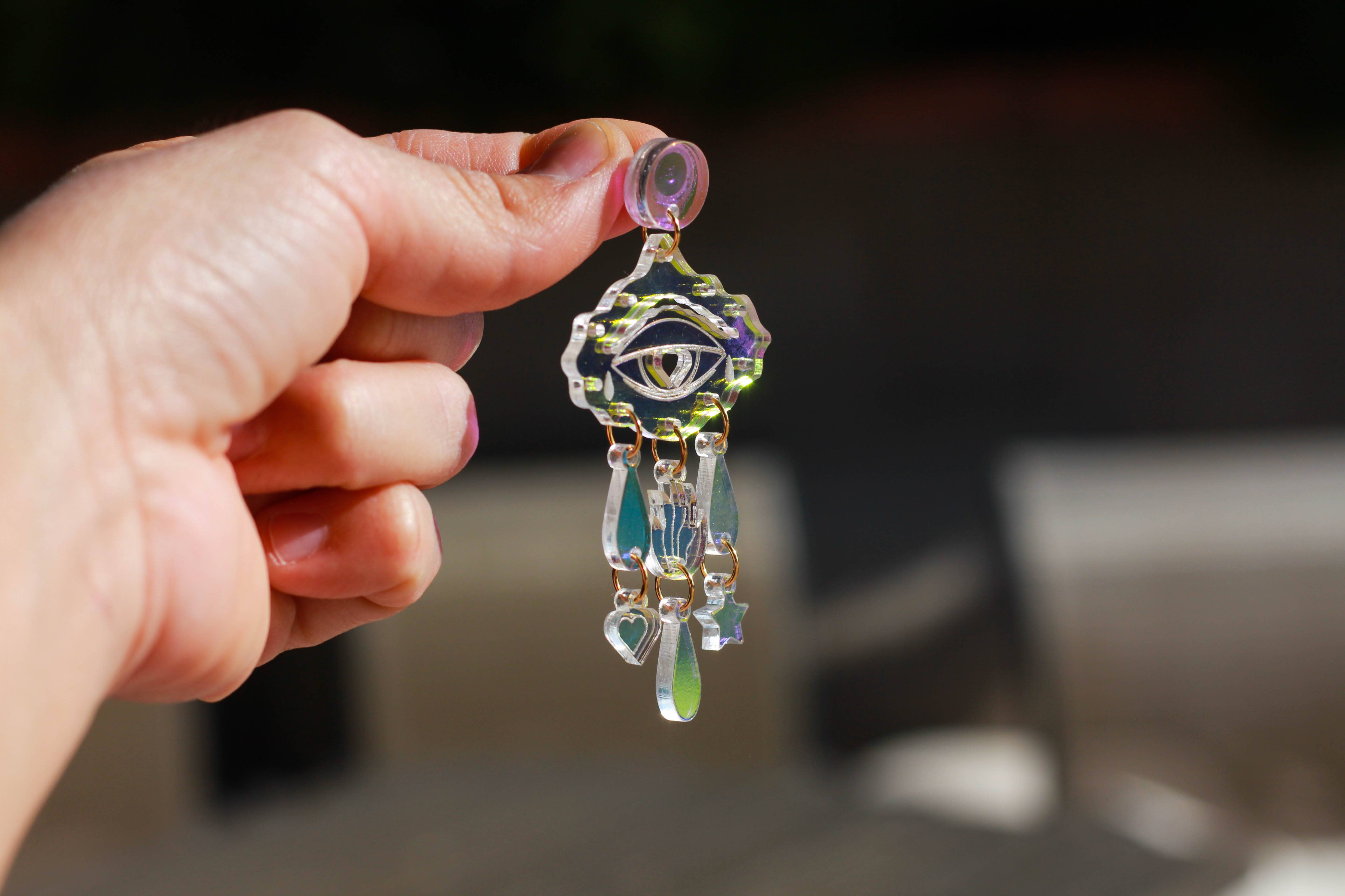 LUNA & SAYA - Wholesale Dangle Earrings - Sacred Eyes Dangles | Acrylic Statement Earrings8