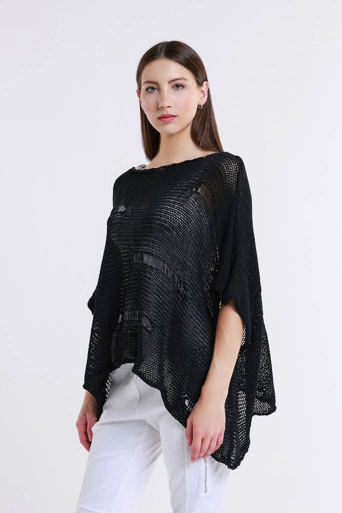 TINA Stephens Italy/Tees By Tina – Top de malha - Mulher por atacado – Camisola de malha com barra aberta Jean Elbow Slv (BQ909)2