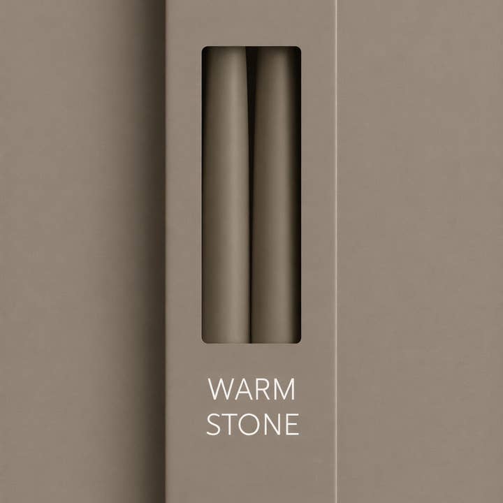 GLO & NEST - Wholesale Flameless Candle - Set of 2 LED Taper Candles - Warm Stone