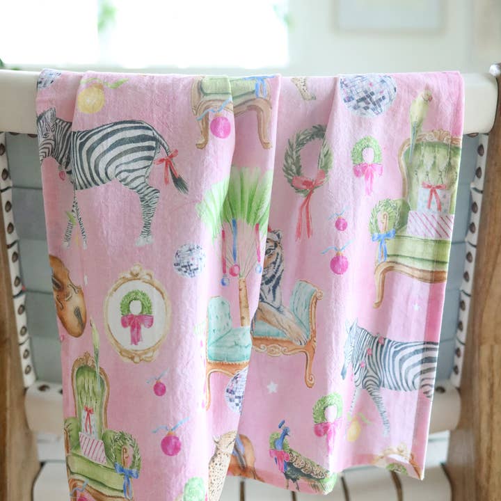 Juledyr, feriebomulds viskestykke  for engroshandel hos Stephanie Tara Stationery