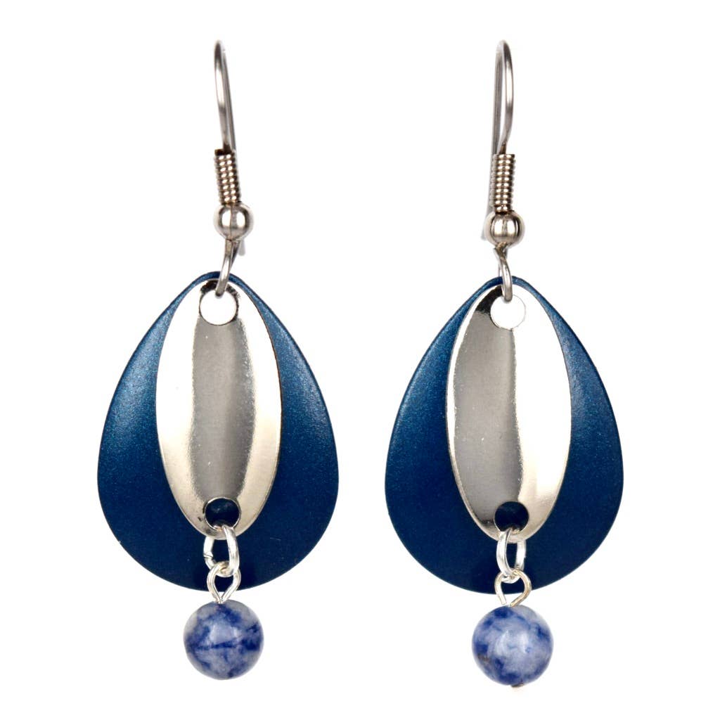 Eye Catching Jewelry - Wholesale Dangle Earrings - DEEP BLUE EARRINGS W/ BLUE LAPIS BEAD Fishing Lure Jewelry0