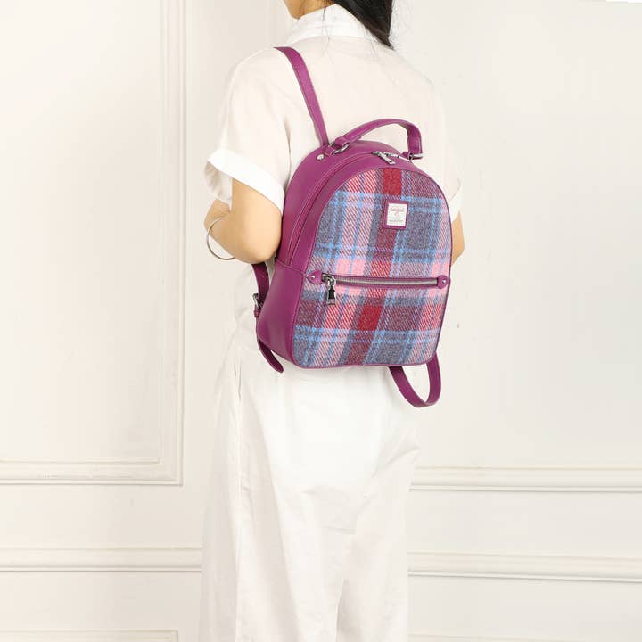 Harris Tweed Fuchsia Rucksack 288-5 für den Großhandel von Strathurie