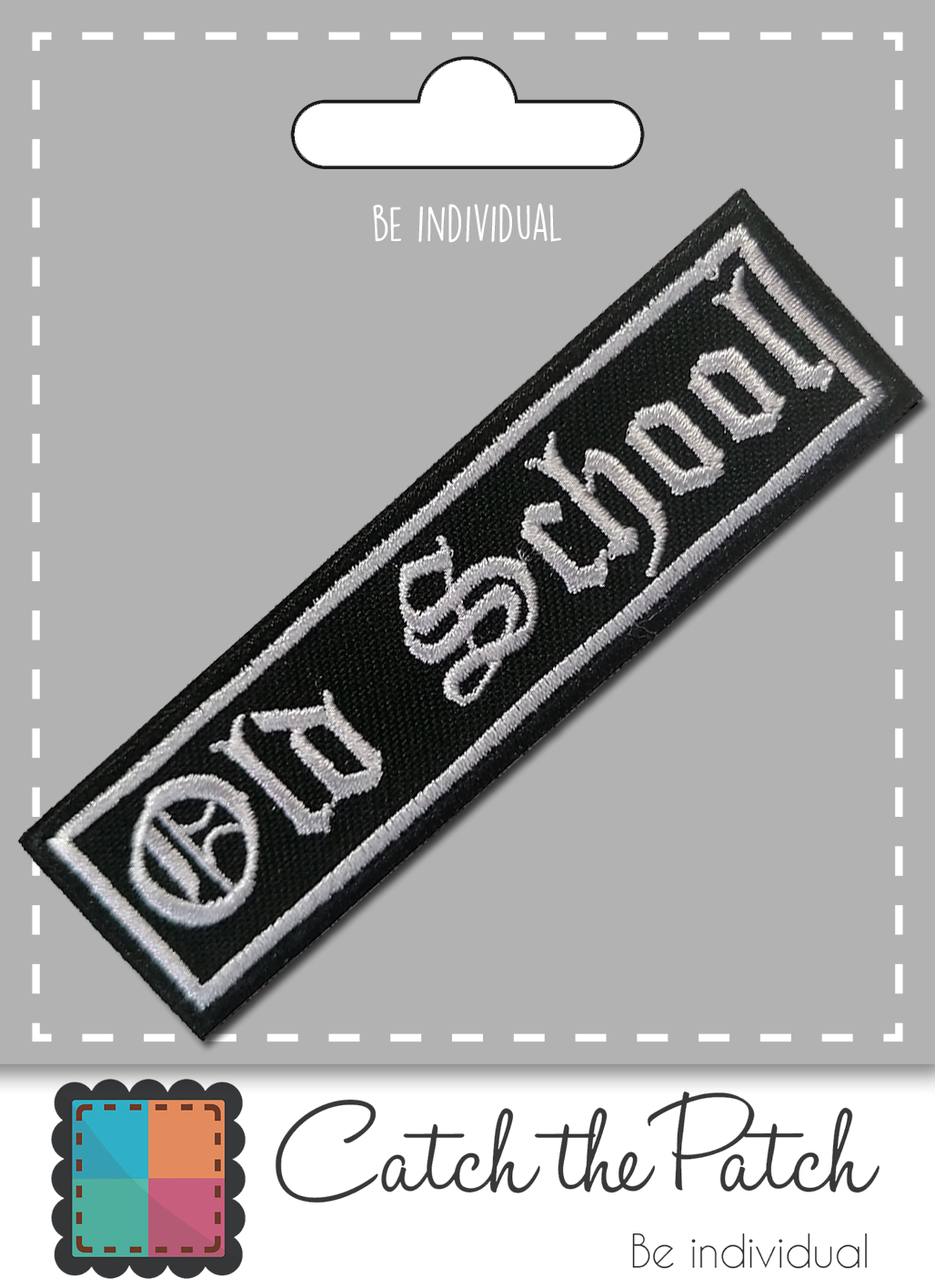 black Iron-on Patch/Biker Quote Old School for wholesale on Faire1