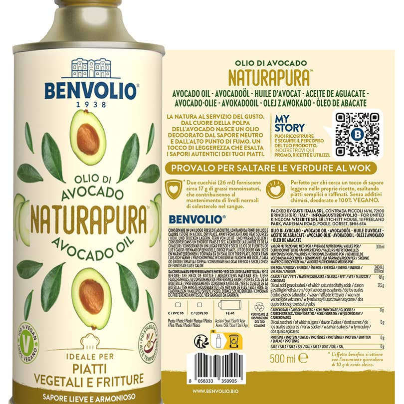 BENVOLIO.BIO by Wizebite S.r.l. SB - Wholesale Cooking Oil - BENVOLIO Naturapura Avocado Oil for High-Heat Cooking 500ml8
