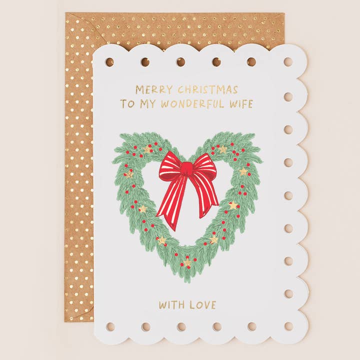 Cartão de Natal Linda Esposa por atacado de Apple & Clover