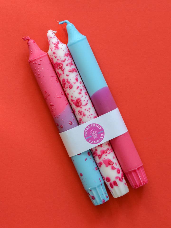 Taper candles- 3 pack/ Fuschia for wholesale by Nordtrice