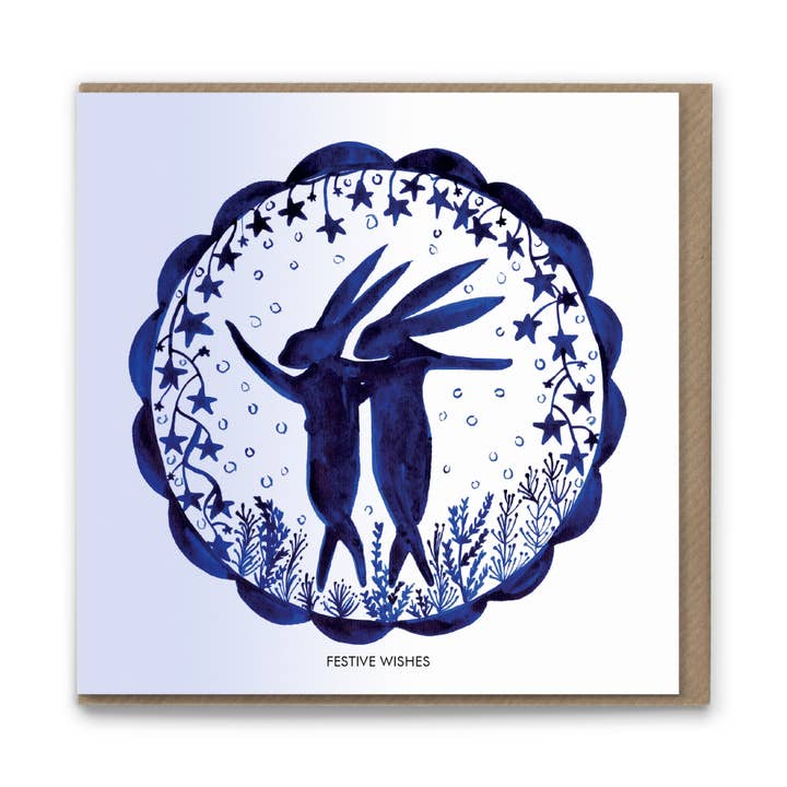 HC117T Festive Dancing (Festive Wishes) Card x 6 for wholesale by Hayley Potter