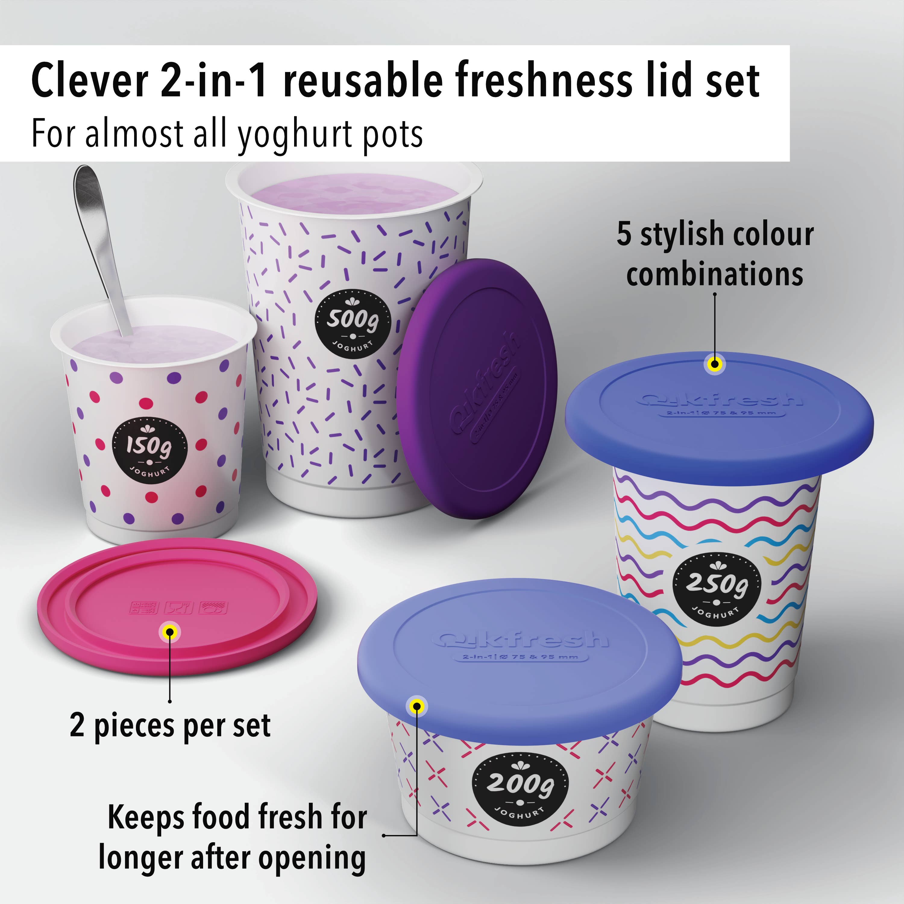 Qikfresh - Wholesale Food Storage Container - Reusable freshness lid for yogurt cups1