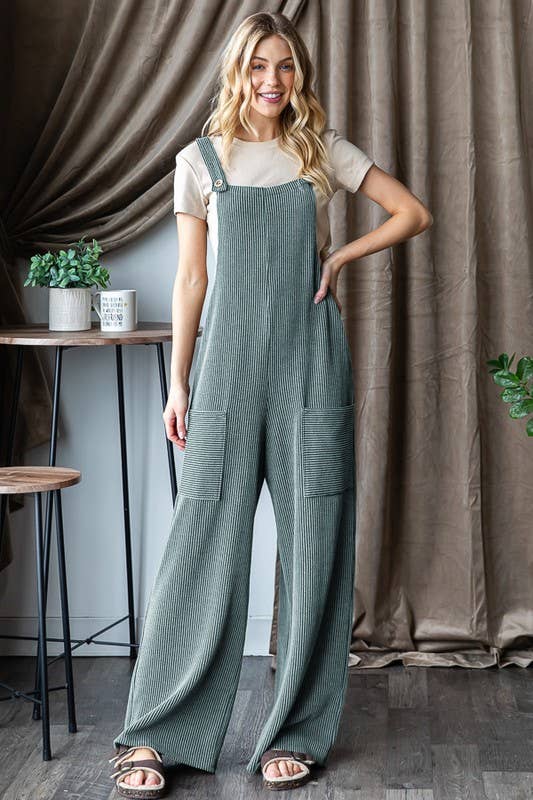 HEIMISH - Wholesale Jumpsuit - Women's - EP6810-10 SLEEVELESS SOLID URBAN RIBBED JUMPSUITS6