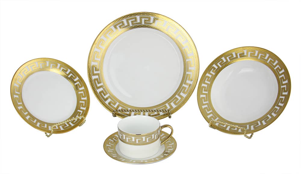 Three Star IM/EX Inc. - Wholesale Dinnerware Set - 40-pc Dinnerware Set - Greek Key1