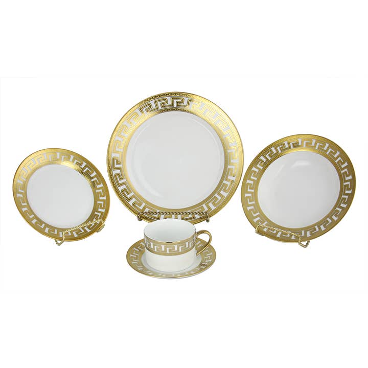 Three Star IM/EX Inc. - Wholesale Dinnerware Set - 40-pc Dinnerware Set - Greek Key1