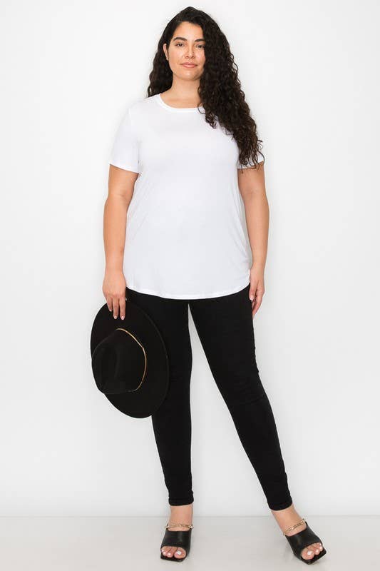 A.gain - Vendita all'ingrosso Maglietta - Donna - A.gain Top basico a maniche corte tinta unita taglie comode1