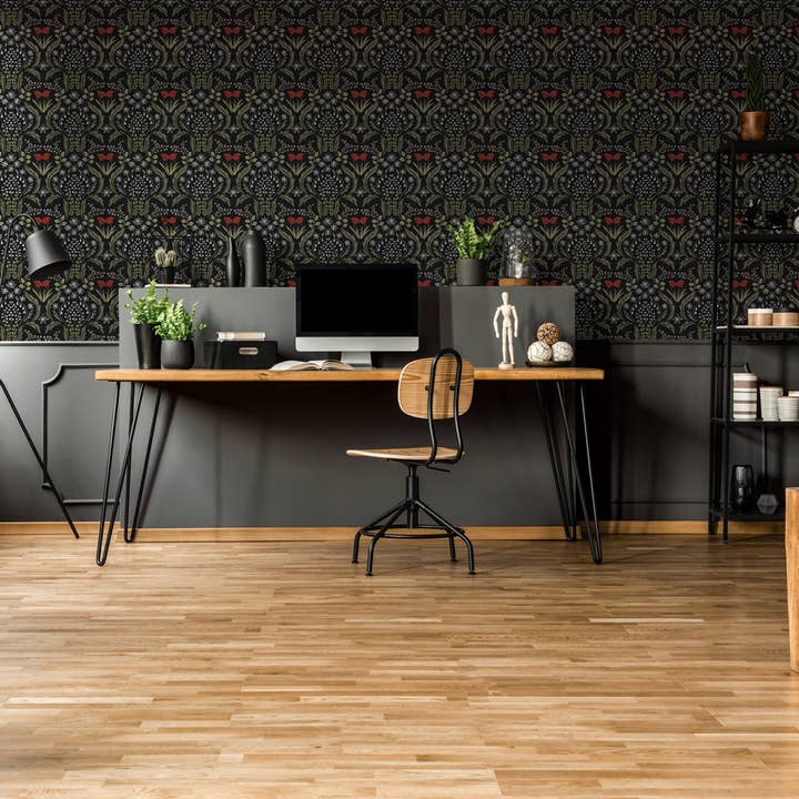 Spanish Garden Papel pintado Scandi Floral Garden, despegar y pegar, 28 pies cuadrados de venta al por mayor en Faire5