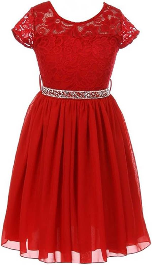 iGirlDress - Wholesale Dress - Kids - Floral Lace and Chiffon Flower Girl Dress 2-149