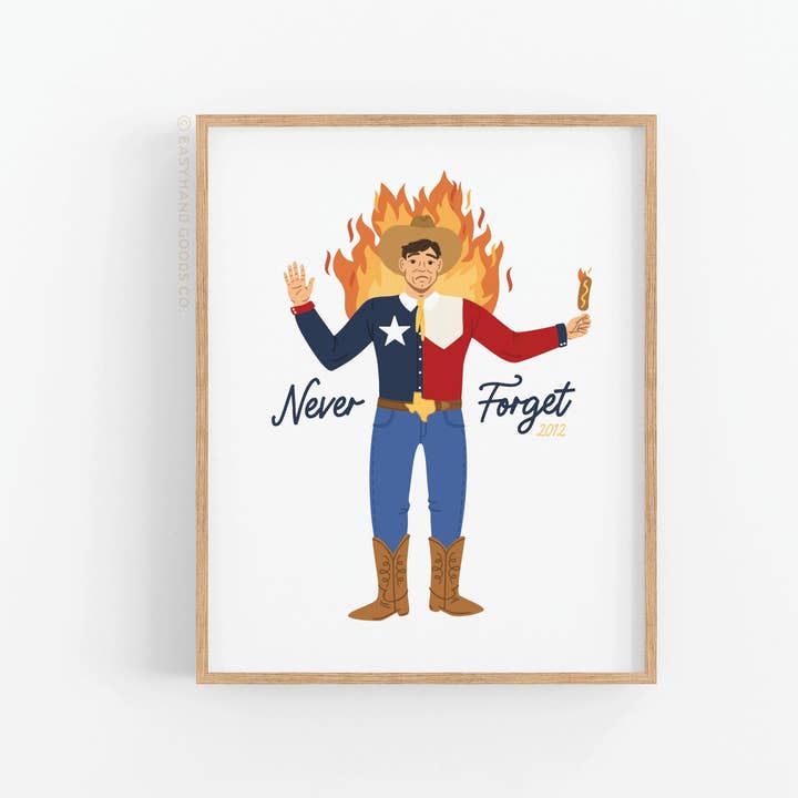 Never Forget Blazing Big Tex Art Print for wholesale by Easyhand Goods – formerly Onderkast