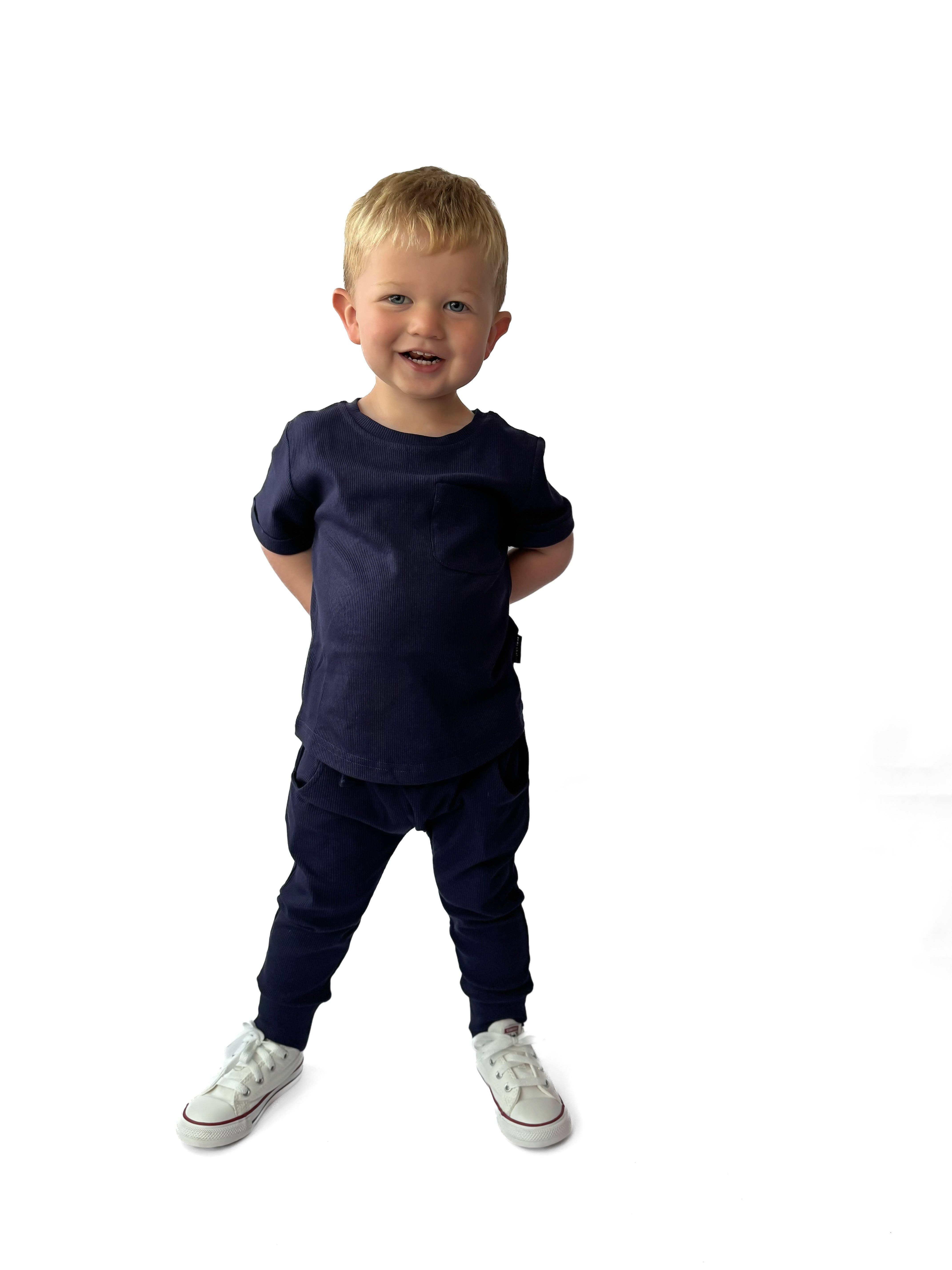 Remi + Rae Co. – wholesale Lounge sweatpants/jogging bottoms – Kids – BAMBOO RIBBED JOGGERS - NAVY10