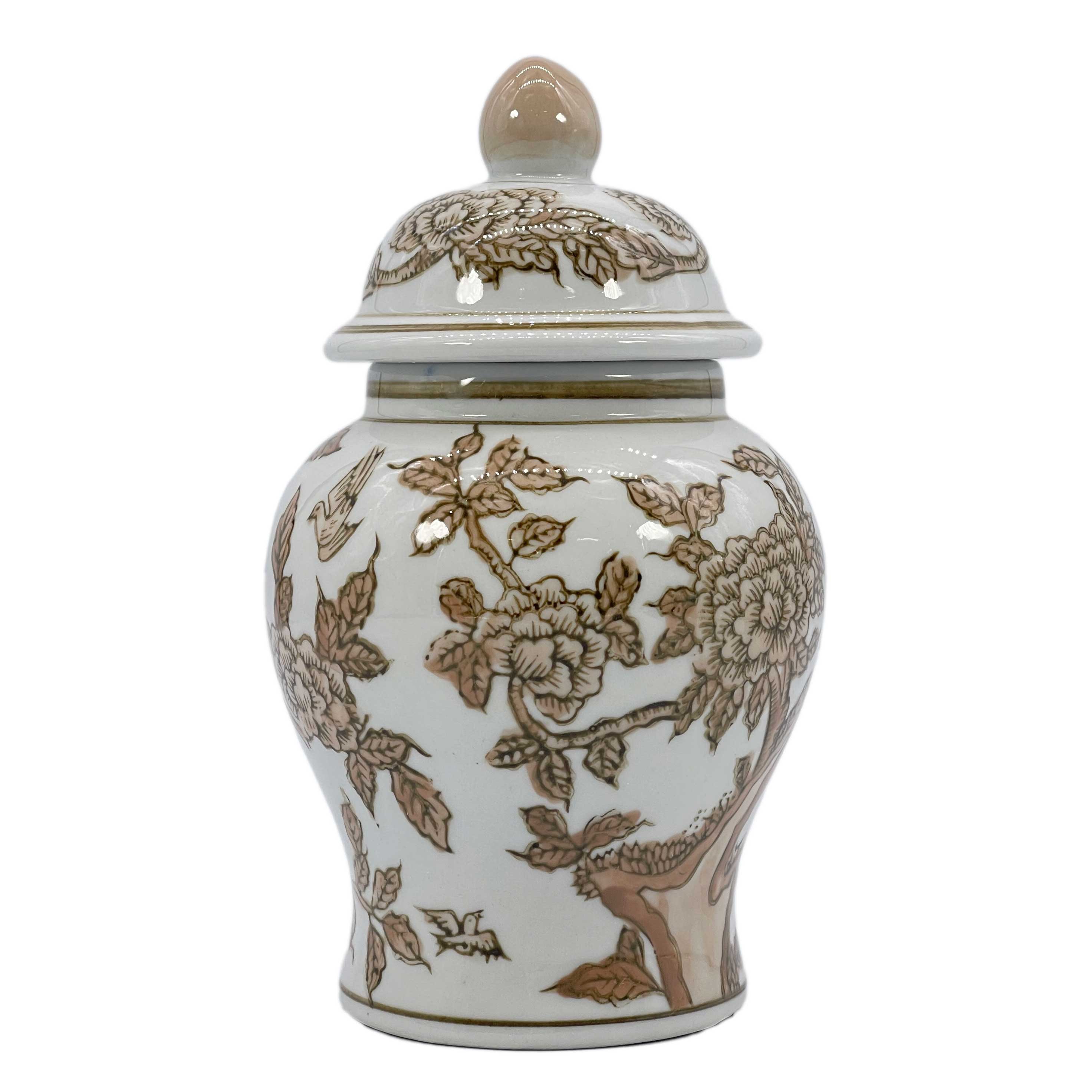 Galt International Company – wholesale Decorative jar – Small Chinoiserie Ceramic Decorative Tea & Ginger Jar 8"19