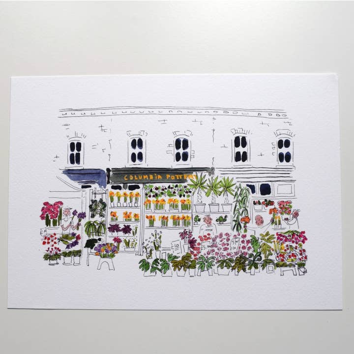 Columbia Road Flower Market Print for wholesale by Home-Drawn illustrations by Aurélie