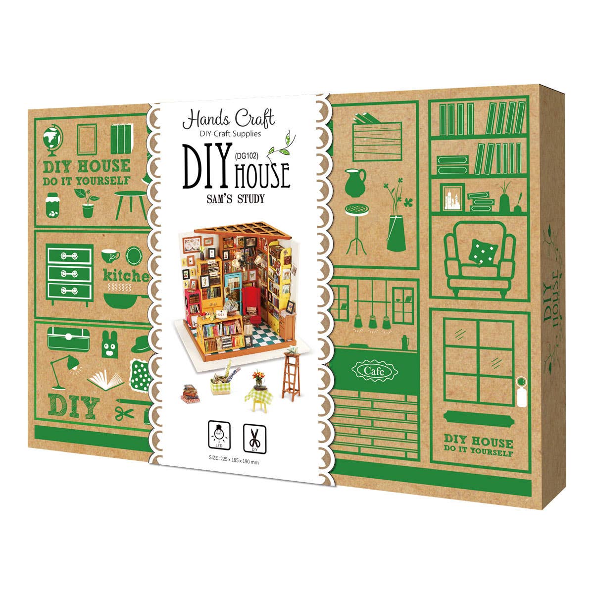 Hands Craft - Wholesale DIY Craft Kit - DIY Miniature House Kit: Sam's Study14