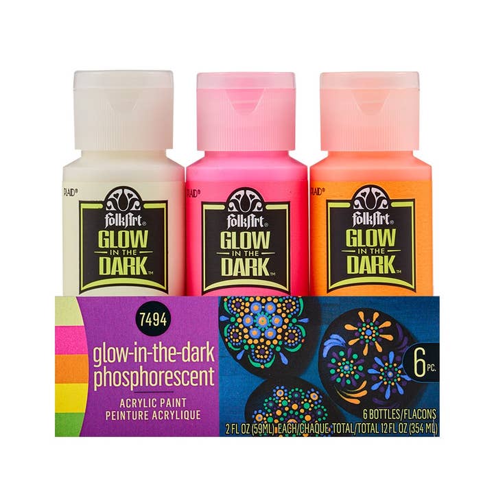 Plaid Crafts - Wholesale Acrylic Paint - FolkArt ® Glow-in-the-Dark Paint Set - 4-Piece1