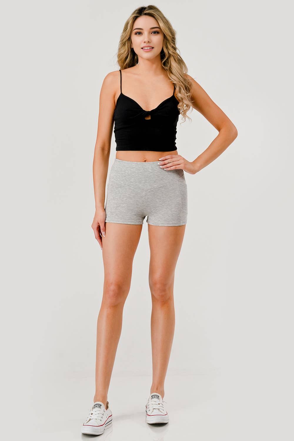 REDFINCH APPAREL INC - Wholesale Athletic Shorts - Women's - Womens V-Waist Biker Shorts With Side Pockets 14