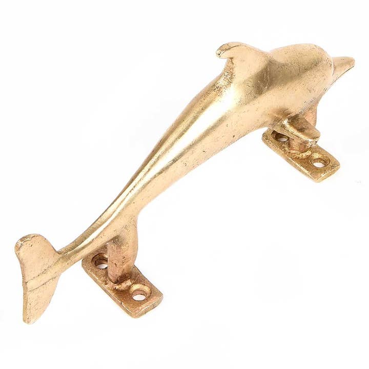 Multicolor 6 Piece Vintage Dolphin Brass Front Door Handle Set (Multi) for wholesale on Faire