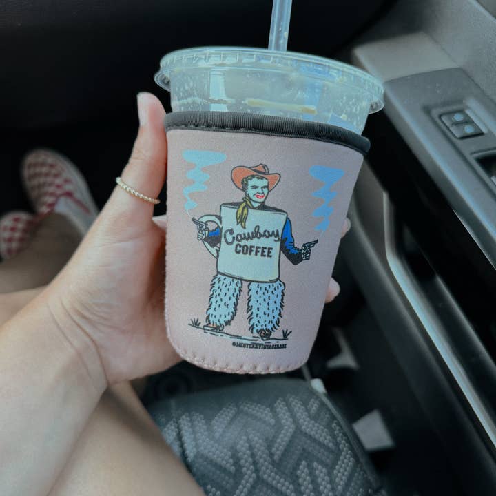 Western Vintage Babe - Wholesale Drink Huggers & Koozies - COWBOY COFFEE COOZIE