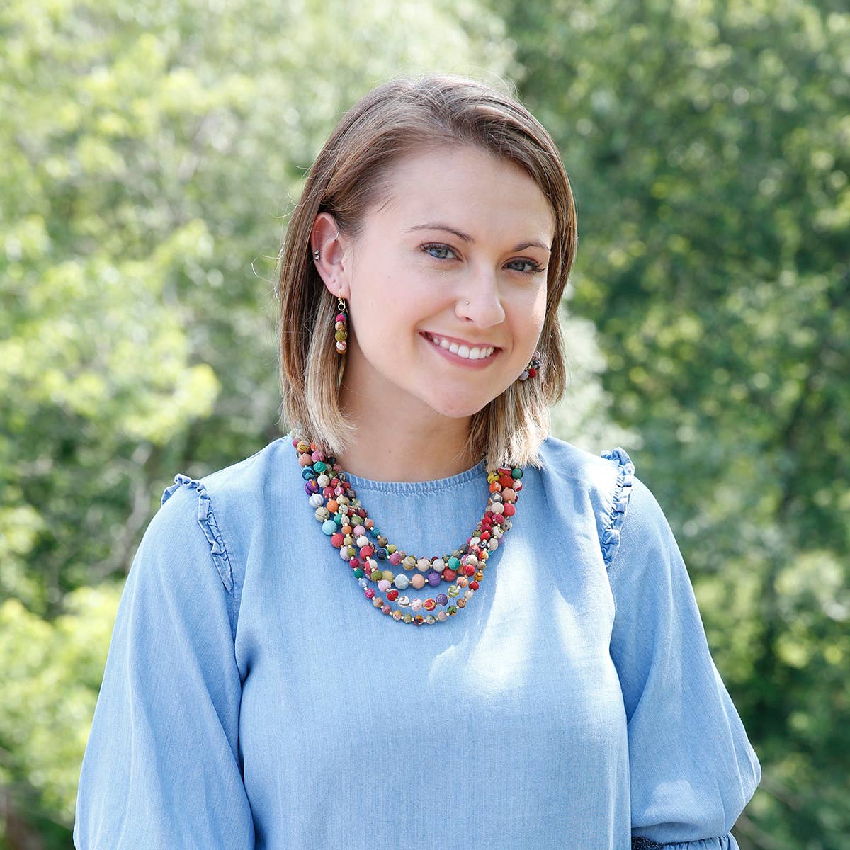 WorldFinds - Wholesale Kralen/parelketting - Kantha ketting met elkaar verweven3