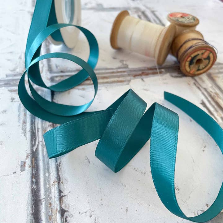 Imaginediy - Wholesale Ribbon - Gift Wrapping - 16mm Teal Satin Ribbon - 10 Meter Roll