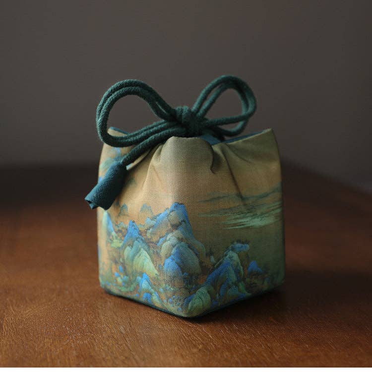 Gohobi （We cover U.S. import duties） - Wholesale Storage Bag - Gohobi Birds Mountains Rivers Teaware Storage Travel Bag Shifuku16