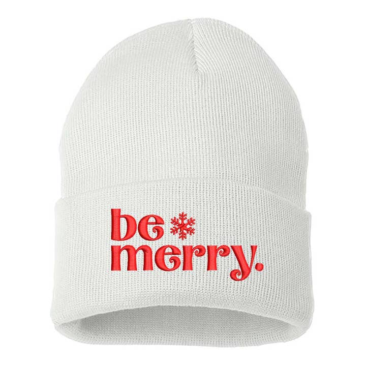 Be Merry Christmas Embroidered Beanie Cap for wholesale by DSY Lifestyle
