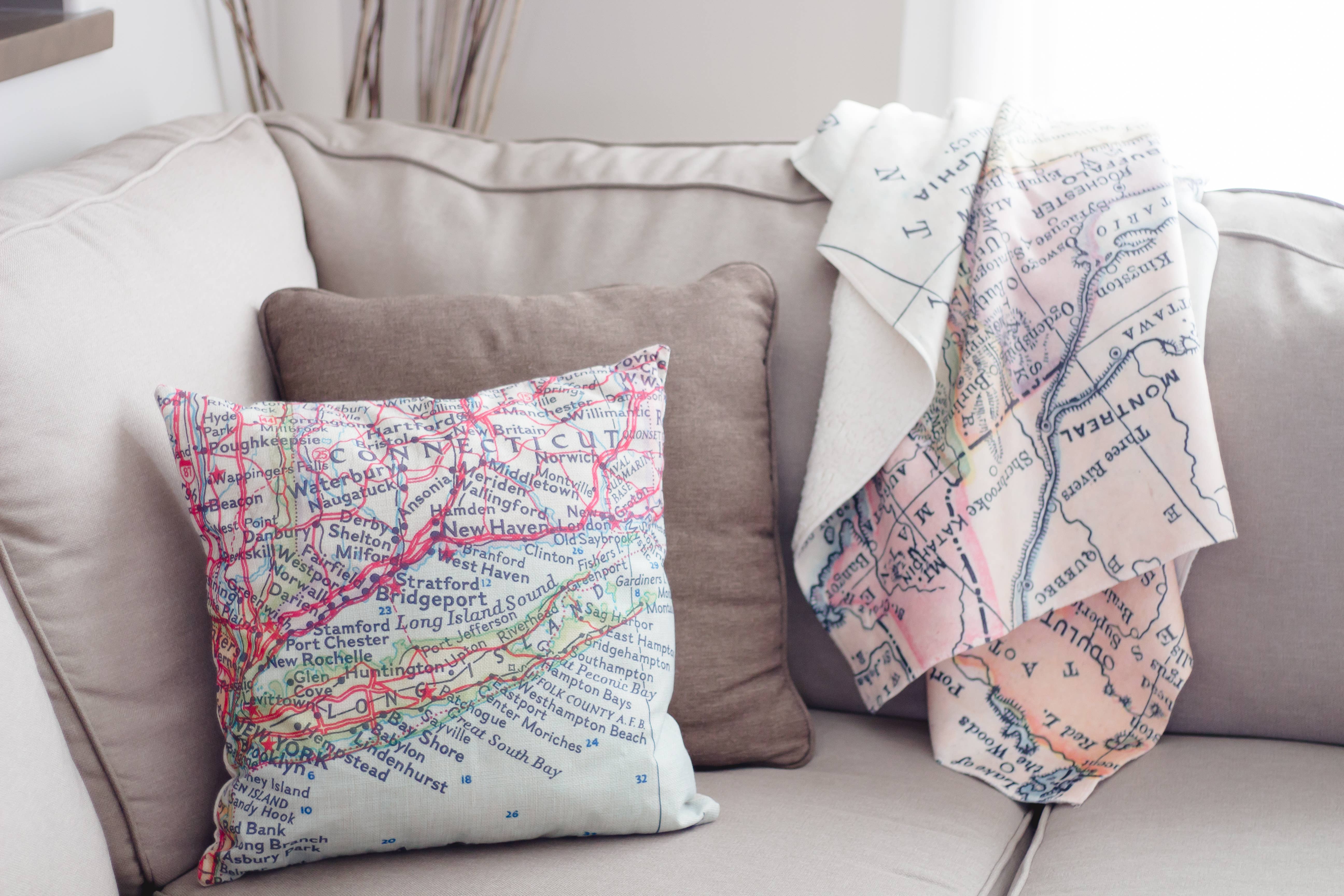 Daisy Mae Designs - Wholesale Throw/Decorative Pillow - West Virginia Map Pillow – 18" Square Throw Pillow1