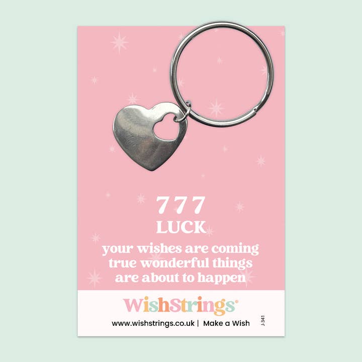 Números de Ángel, 777 - Llavero de Corazón - J341 para venta al por mayor de WishStrings
