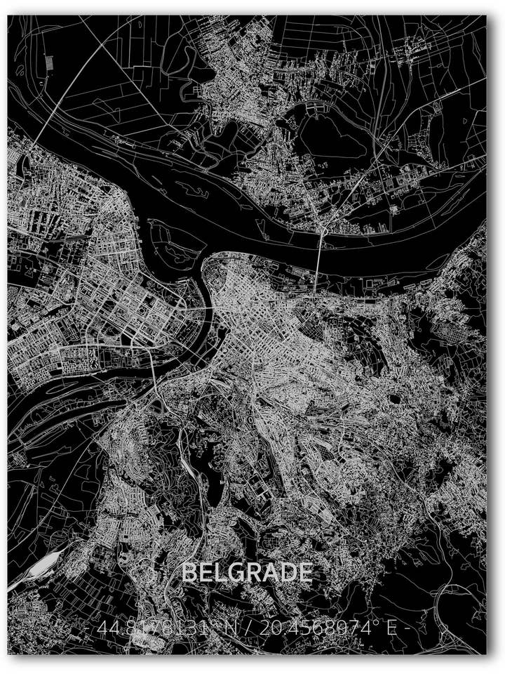 Citymap Belgrade | Aluminum wall decoration for wholesale by Brandthout.