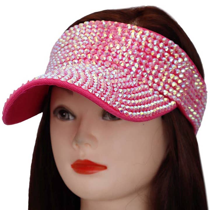 Cap Zone - Vendita all'ingrosso Visiera - Donna - Visiera in acrilico con strass e velcro completa di bling4