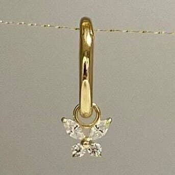 14kt massivt guld | Hoop Magring | Navelringar | 10K Charm | Butterfly C för wholesale av Zahav Jewelry