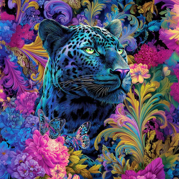 Puzzle de 1000 pièces "Fleur de Panthère Paisley" pour la vente par Springbok Puzzle