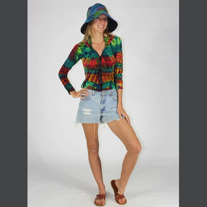 Cotton Tie Dye Bucket Hat Boho Hippie for wholesale on Faire1
