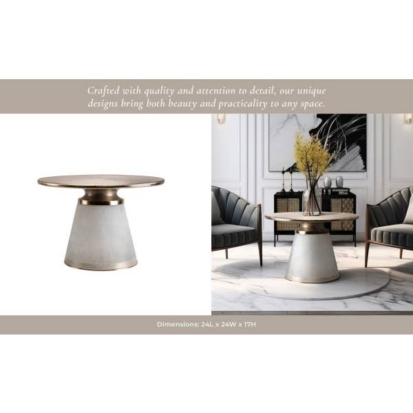 Sagebrook Home - Wholesale Coffee Table - Metal Glass Round Coffee Table Pedestal Base - Clear, 17 in.5