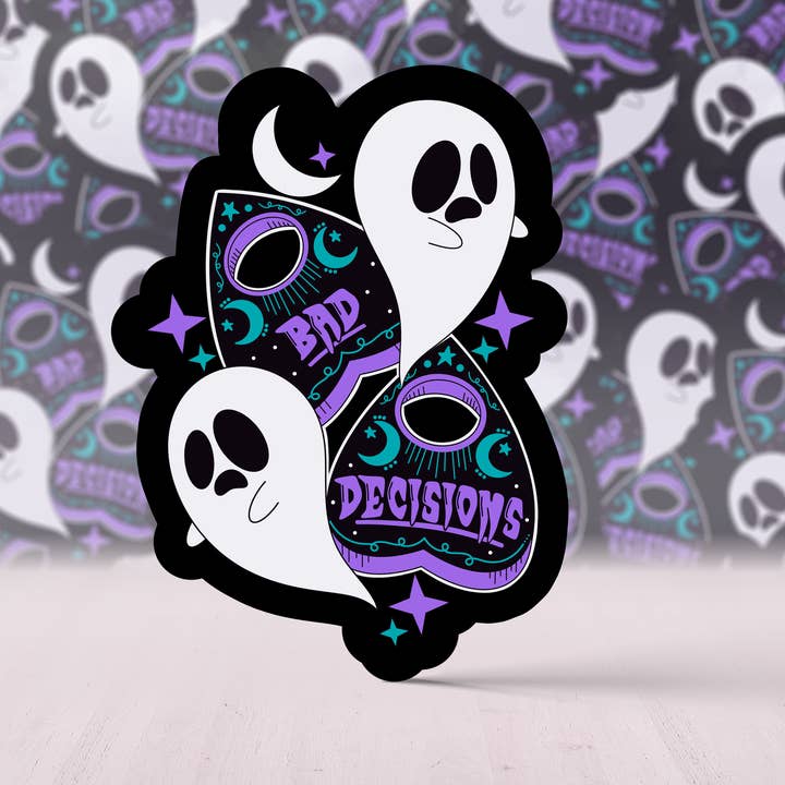 DoodleWitch - Wholesale Sticker - Planchette Ghost Sticker, Ouija Sticker, Witchy Goth Sticker