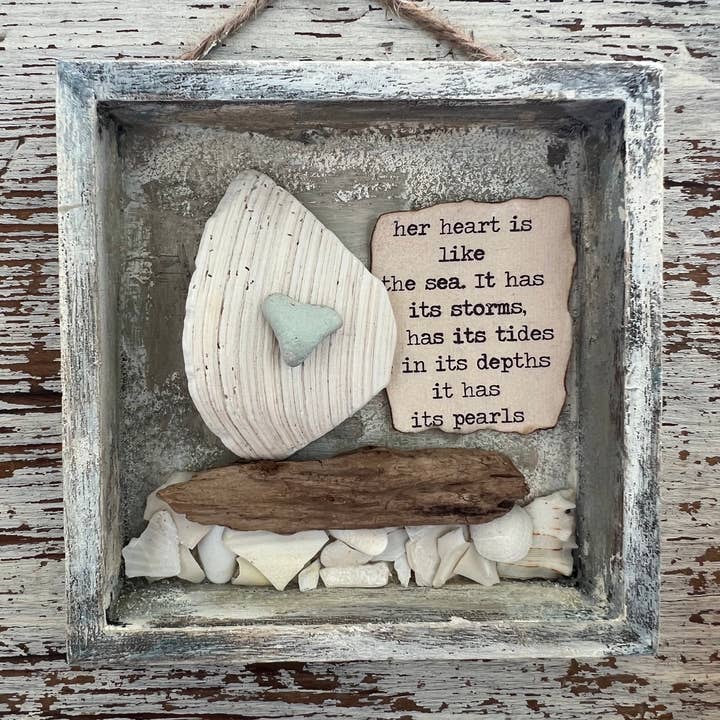 UnfiniSHEd - Wholesale Sign - Sailboat Shell Art, Beach Sign,Choose saying 6