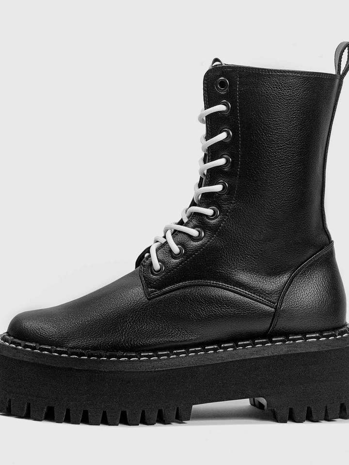 Worker Monster Black Vegea Grape Leather Boots for wholesale on Faire0