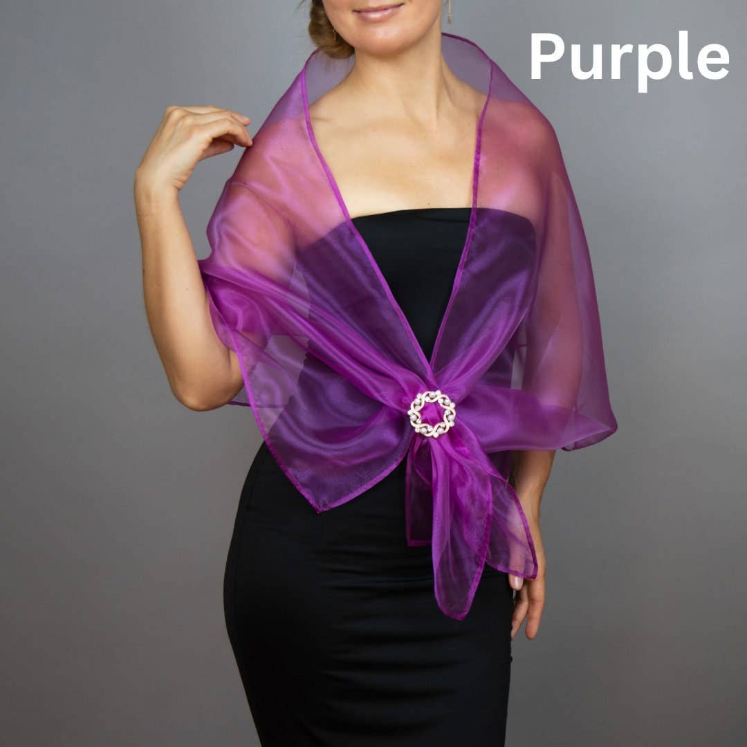 BridalSpain - Vendita all'ingrosso Stola - Donna - Stola bolero in organza con fibbia in vari colori5