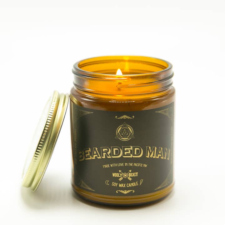 Vela de soja de cedro y canela | Hombre barbudo para venta al por mayor de Wooly Beast Naturals