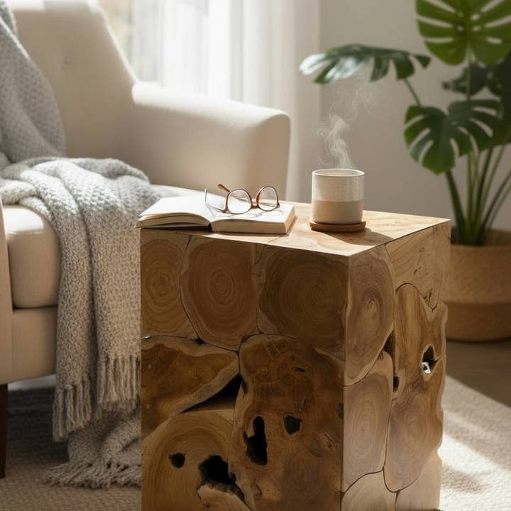 Holmosaik sidebord - Håndlavet sofabord i 3 størrelser for engroshandel hos SchnappFreude