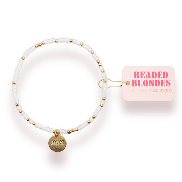 Bracelet Charme Maman sur Couleur pour la vente par Beaded Blondes