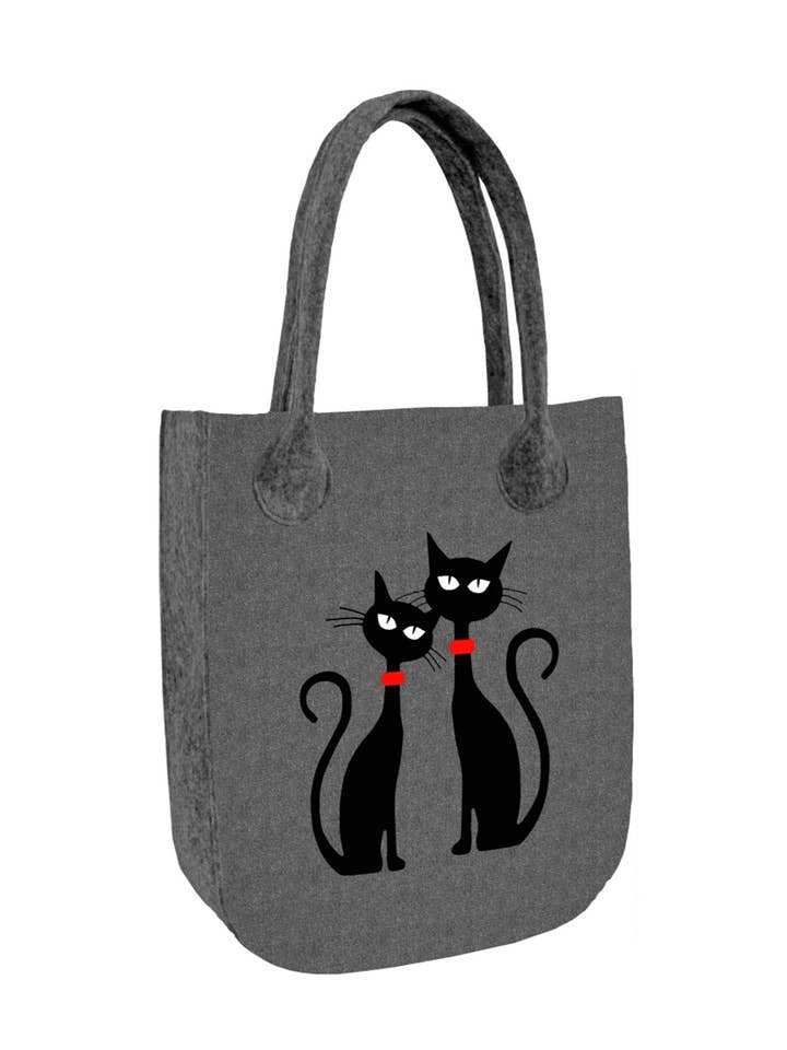 Black Cats Borsa Shopper In Feltro Linea City Bertoni per la vendita all'ingrosso da parte di IngrossoBertoni by INCI Srl