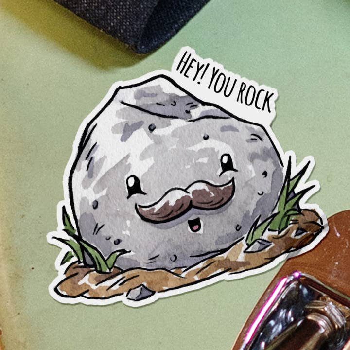 « Tu es géniale ! » Autocollant de musique pour guitare Punk Rock (and Roll) mignon pour la vente par Aaron Millard Illustration